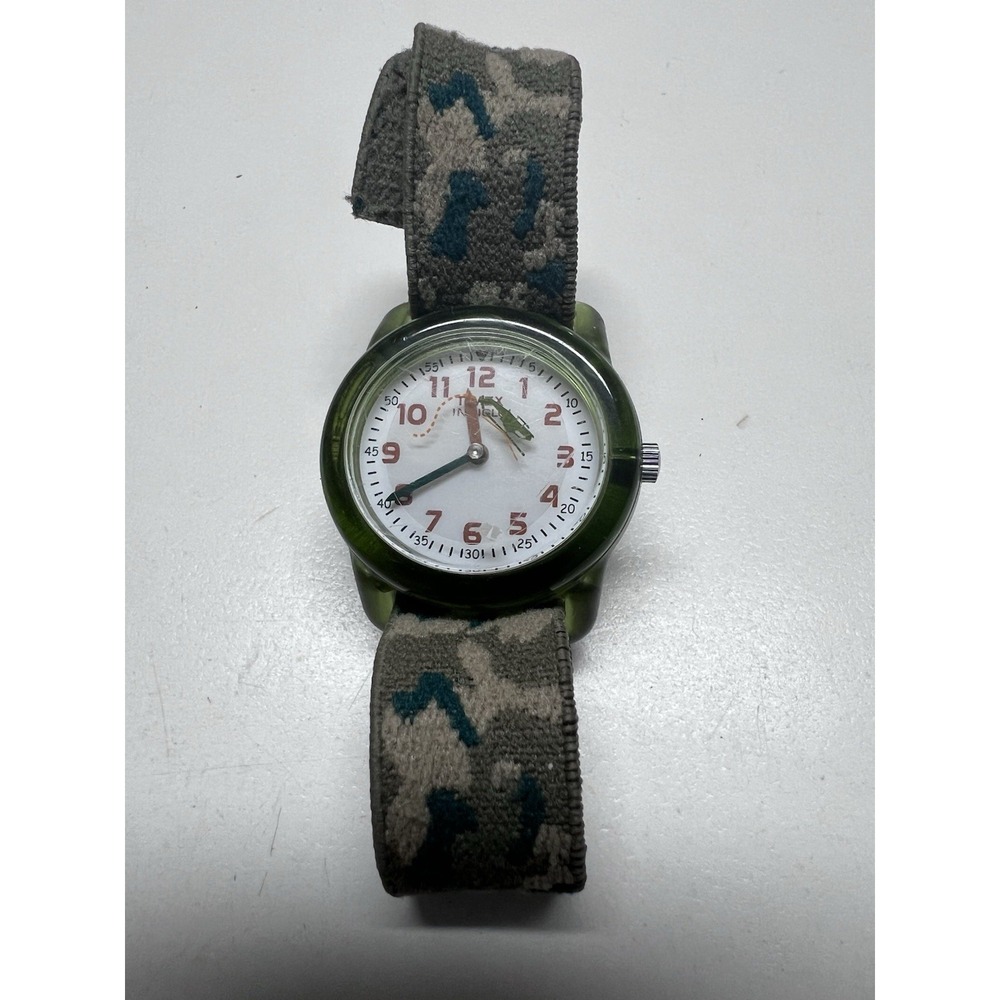 Timex Time Machines Kids Green Helicopter Time Teacher Camo Watch T78141